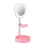 LIGHT RING SA OGLEDALOM D3 16CM PINK