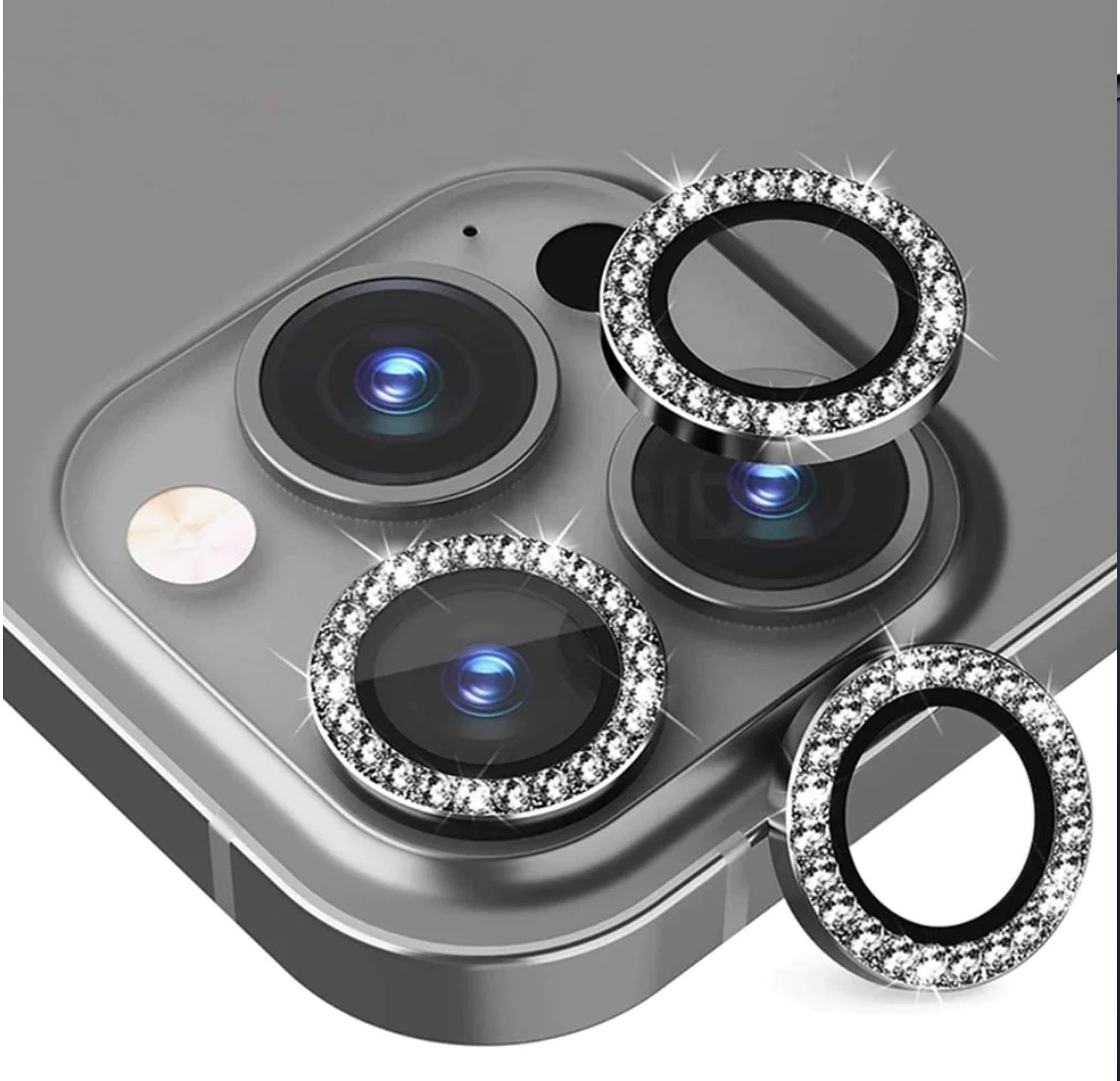 136859-0.jpeg POSITIONER STAKLO KAMERE DIAMOND IPHONE 12 PRO CRNA - Image 1