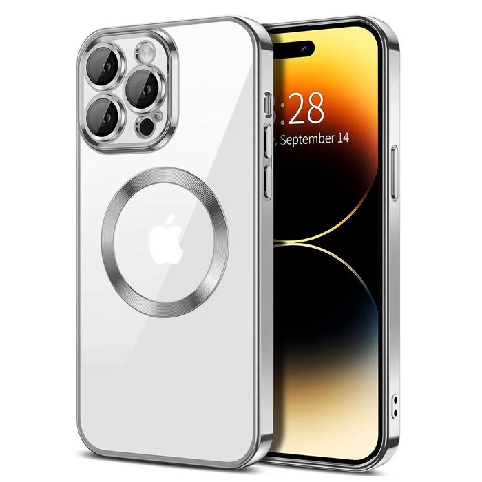 137319-0.jpeg MAGSAFE SILIKON IPHONE 15 PRO SREBRENA SA ZASTITOM KAMERE - Image 1