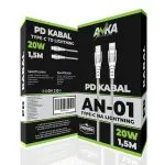 PD KABAL TYPE-C – LIGHTNING AN-01 1,5M BIJELI AN-KA