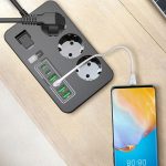 PRODUZNI KABAL ES-SC14 3 UTICNICE 2PD 4USB PORT EARLDOM CRNI, dodatni prikaz 2