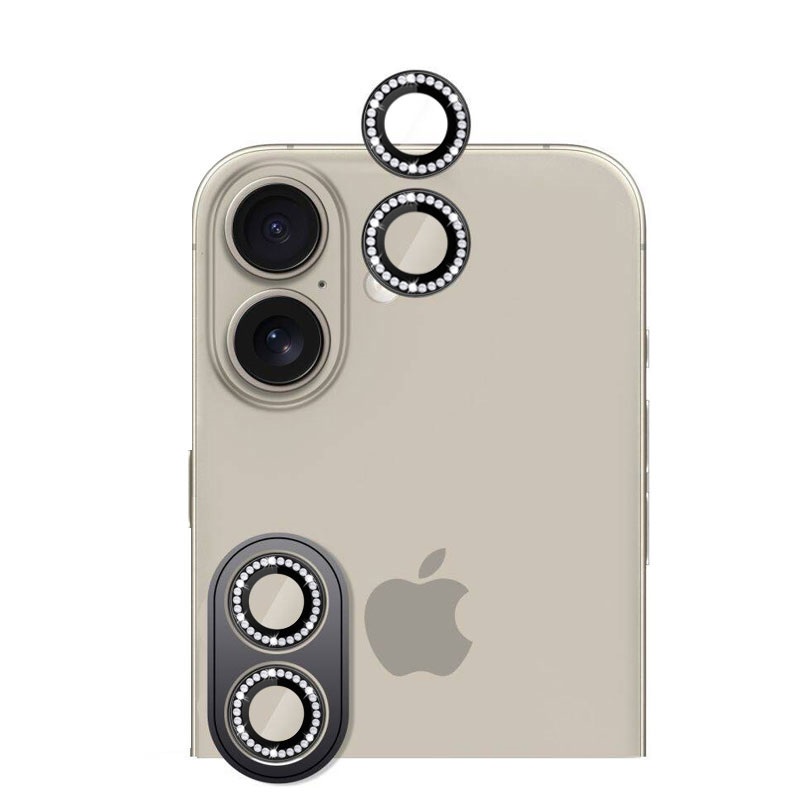 139206-0.jpeg POSITIONER STAKLO KAMERE DIAMOND IPHONE 16/ 16 PLUS CRNA - Image 1