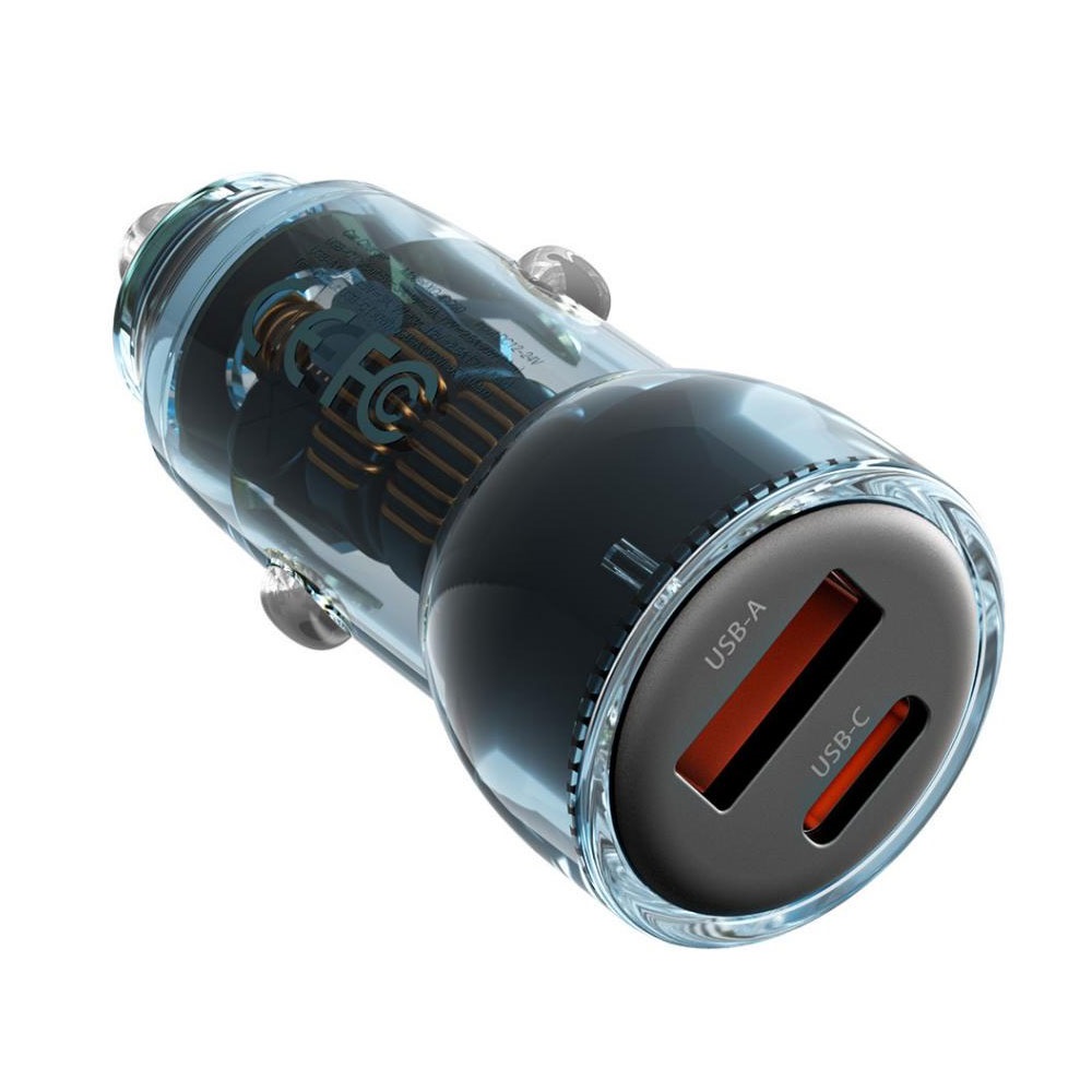 139701-0.jpeg PAMETNI PROZIRNI AUTO PUNJAC CC60 A30W + C30W / ISTOVREMENO PUNJENJE 60W XO - Image 1