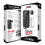 POWERBANK AN-005 10000MAH PD22,5W KABAL 2U1 ANKA CRNI