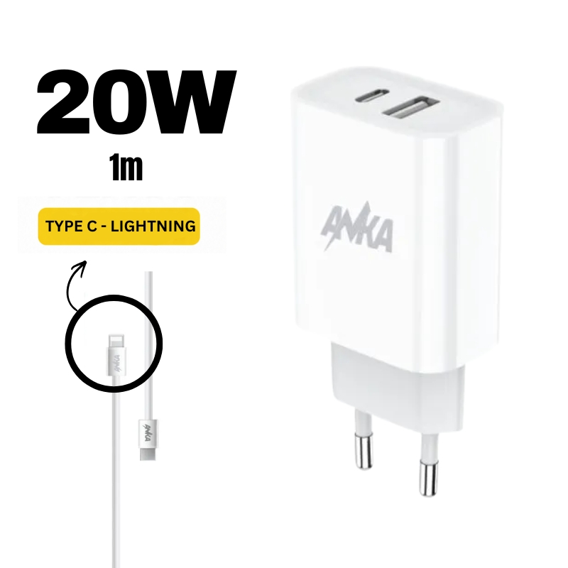 slike za web - 2026-07-30T132251.918 AN-KA AN-S143 kućni punjač PD+QC 20W sa Lightning kablom