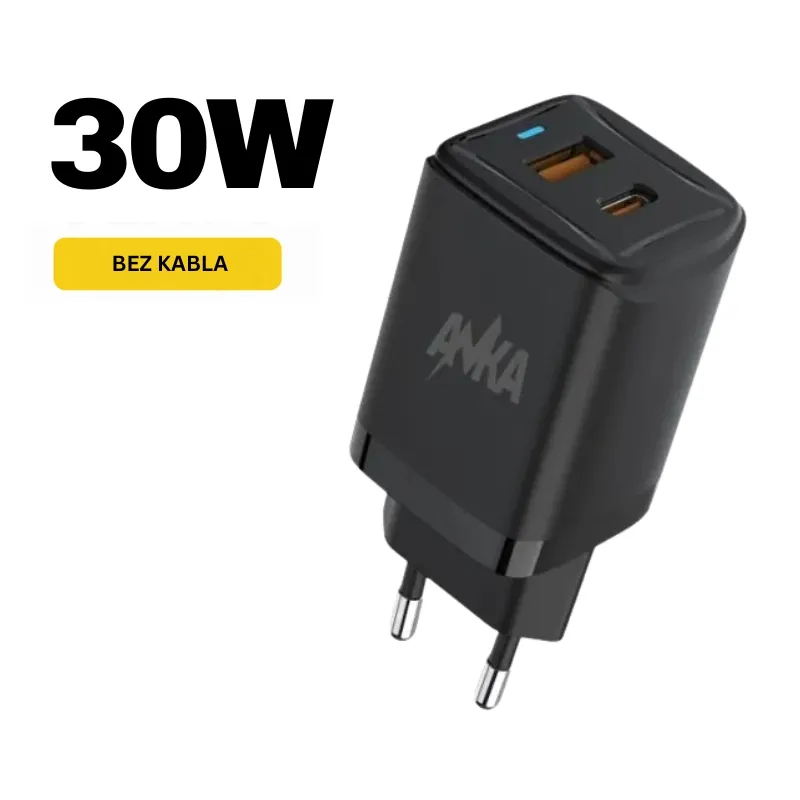 AN-KA ANC-52 kućni punjač PD 30W sa USB-A i Type-C priključkom
