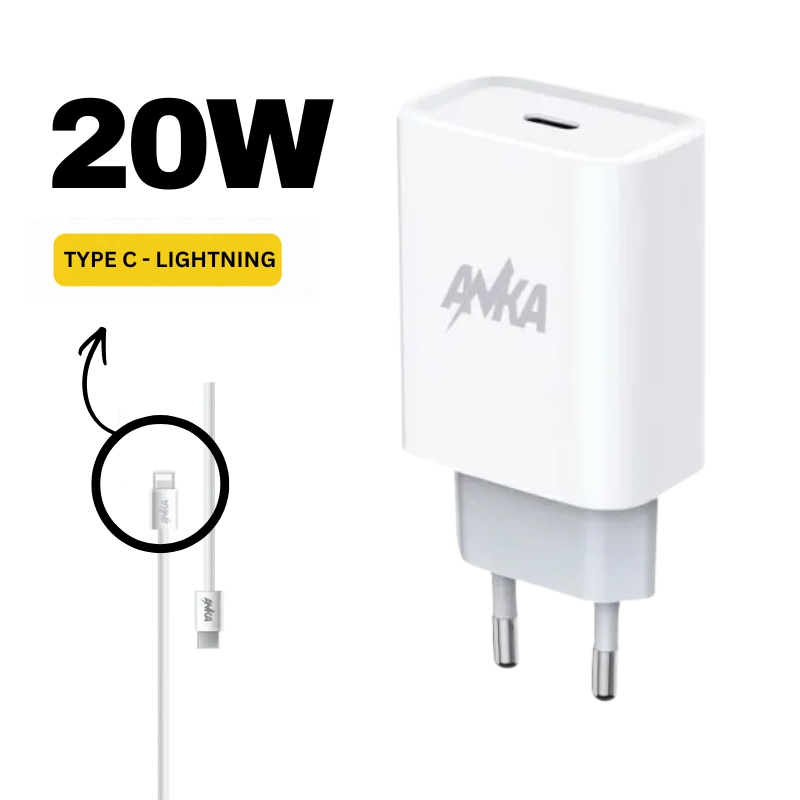 slike za web - 2026-07-30T141158.856 AN-KA AN-S143 kućni punjač PD 20W sa Type-C na Lightning kablom