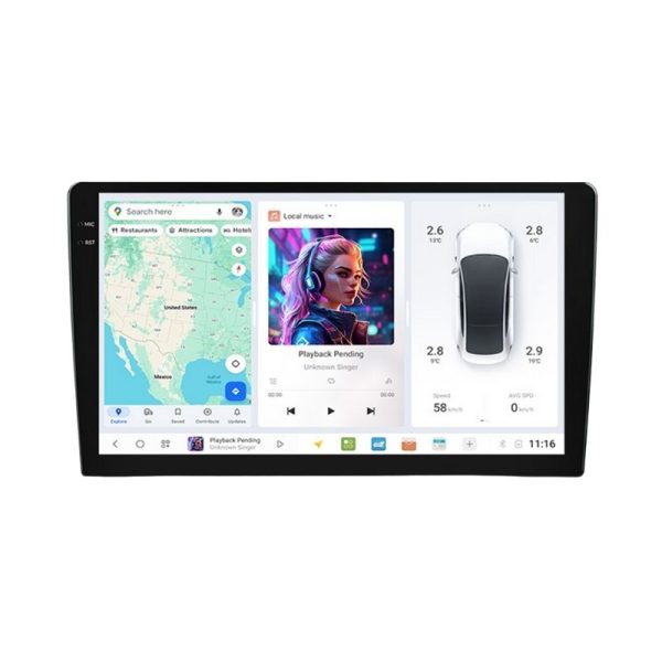 DUDU5 ANDROID MULTIMEDIJA ZA AUTO – 10.36', 8-128GB, 8-JEZGARNI, UIS7862, 2K EKRAN