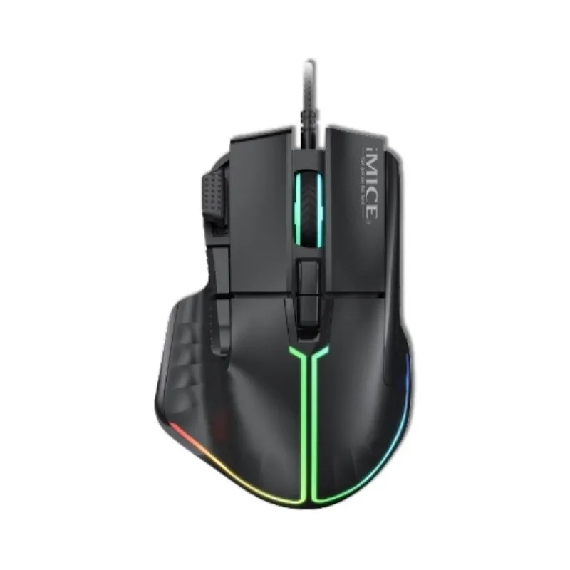 iMICE T50 RGB žični gaming miš crne boje sa 12800 DPI