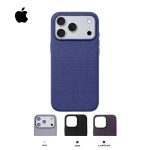 SPG MAG ARMOR silikonska MagSafe maskica za iPhone u crnoj boji sa teksturiranom površinom i zaštitom kamere na bijeloj pozadini.