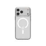 SPG MagSafe silikonska providna maskica za iPhone sa ojačanim uglovima i MagSafe prstenom na bijeloj pozadini.