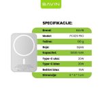 BAVIN PC029 PRO magsafe powerbank 15W 5000MAH bijeli CE, dodatni prikaz 1