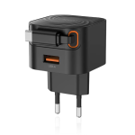 L165 EU 20W brzi punjac sa uvlacnim kablom 1 USB A i 1 TYPE C kabl XO, dodatni prikaz 1