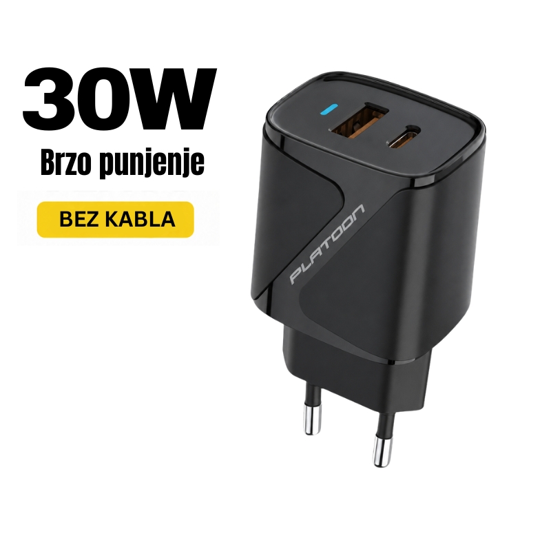 Platoon Elite C53 adapter A+C 30W sa USB-A i USB-C priključkom
