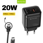 BAVIN PC2086Y kućni punjač 20W sa Type-C na Type-C kablom