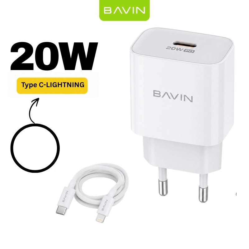 143890-0 BAVIN PC851Y kućni punjač 25 w brzi USB-C na lightning - Image 1