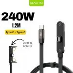 BAVIN CB430 kabal 240 w 1.2 m metalni držač USB-C na USB-C