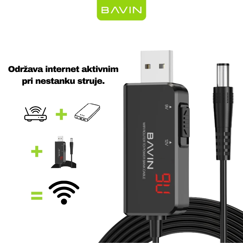 143914-0 BAVIN PC812 kabal za power bank na Wi-Fi - Image 1