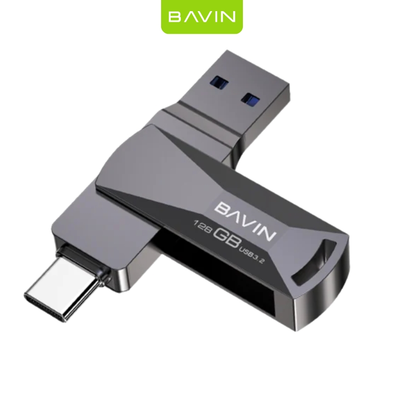 143918-0 BAVIN USB drive 128 gb 3.2 + USB-C W35 mb / s - R100 mb / s tlc UF-02-128G - Image 1
