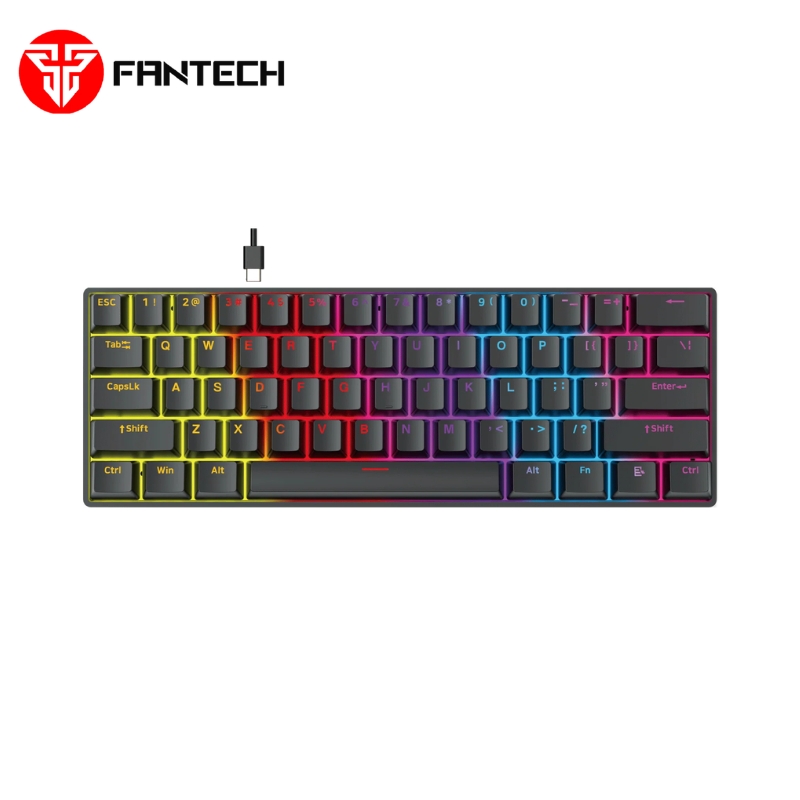 143932-0 Mehanička žičana tastatura ATOM61 MK211 crno / crveni prekidač 60% raspored FANTECH - Image 1