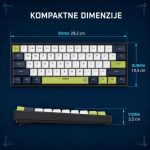 FANTECH ATOM63 Mori MK874V2 bijelo-plava mehanička gaming tastatura sa crvenim prekidačima