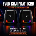 FANTECH Hellscream GS205 2.0 RGB gaming zvučnici crni