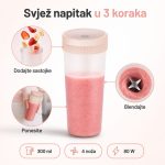 RAF R.2829P prijenosni blender 300 ml, 80 W, osam noževa, rozi - Image 2