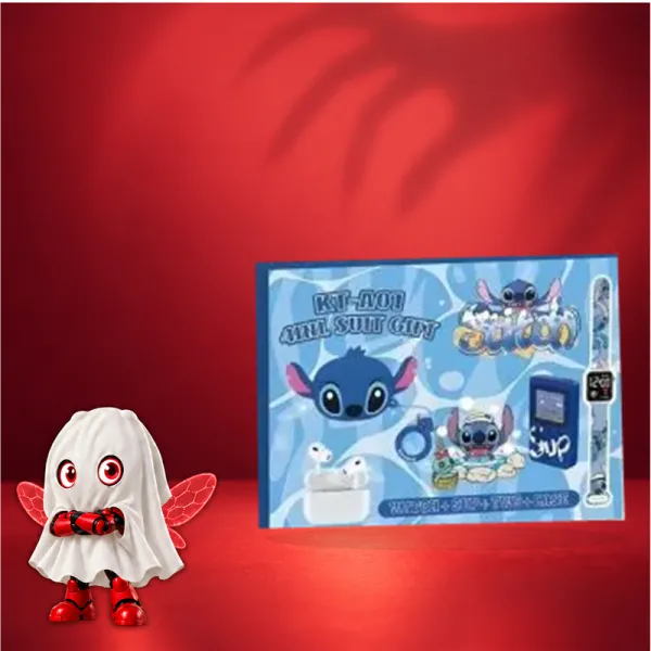 Stitch poklon paket 4U1 KT-A01 SAT+SUP+TWS+FUTROLA plava