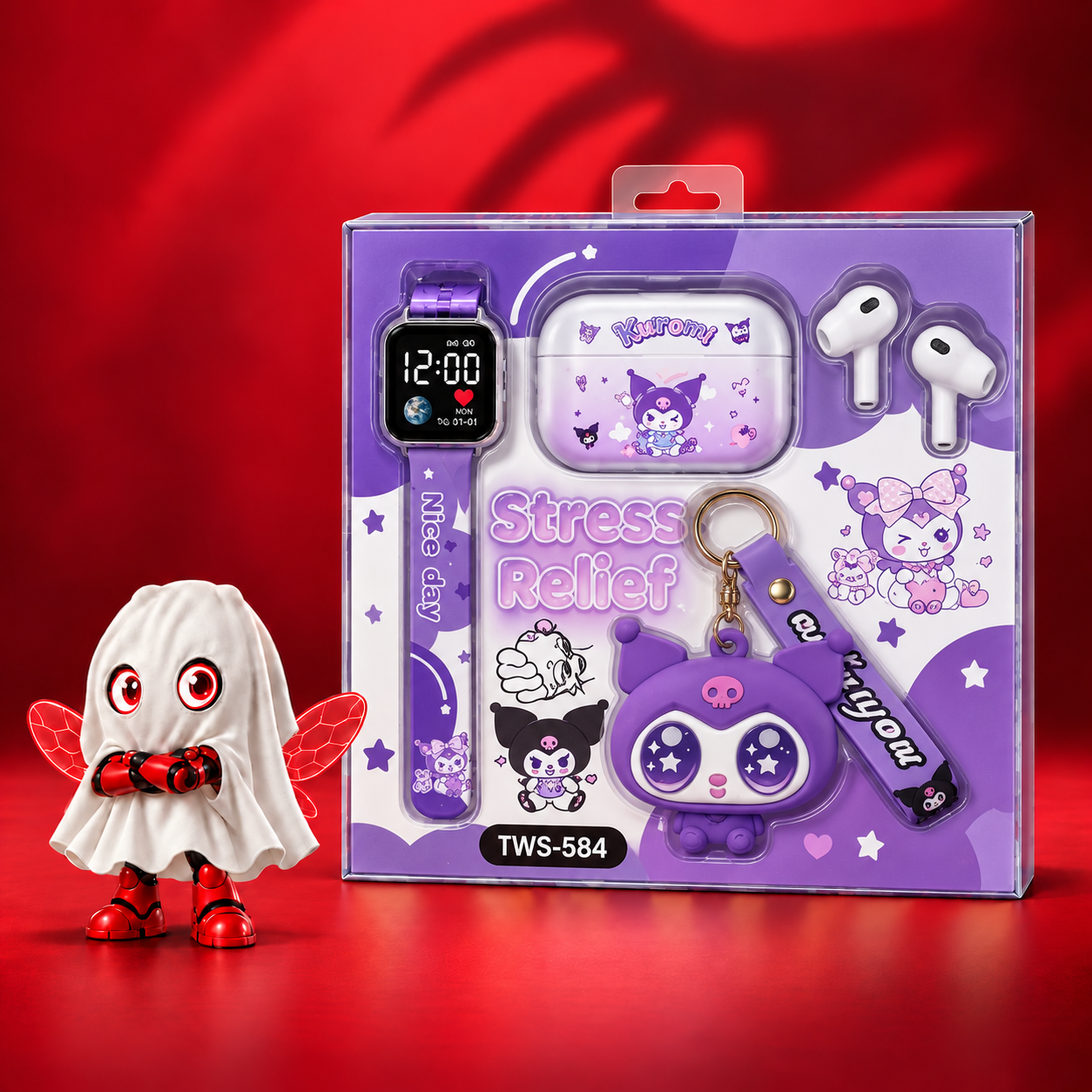s84 Poklon paket TWS-S84 fun toy 3 u 1 watch + TWS + toy ljubičasta - Image 1